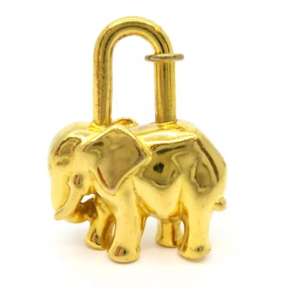 Authentic HERMES Elephant Cadenas Necklace Gold Brass - Picture 1 of 9